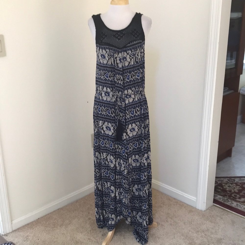 New! Lucky brand Small blue combo maxi dress.